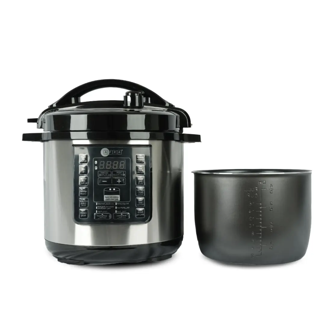 AFRA 12-in-1 Electric Pressure Cooker, 10L, 1300W, Stainless Steel, Silver – AF-1035PCSS - Image 3