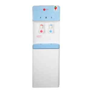AFRA Water Dispenser Cabinet, 5L, 630W, Floor Standing, Top Load, Compressor Cooling, 2 Tap, Stainless Steel Tanks, Blue & White, G-MARK, ESMA, ROHS, and CB Certified, AF-95WDWT, 2 years Warranty