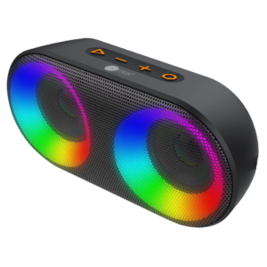 AFRA Bluetooth Speaker, 10 Watts, Black, Plastic Body, Ultra Bass, 3.8-Hour Playtime, LED RGB Lighting, AF-0010BSBK, IPX4 Water Resistance, 2 Years Warranty