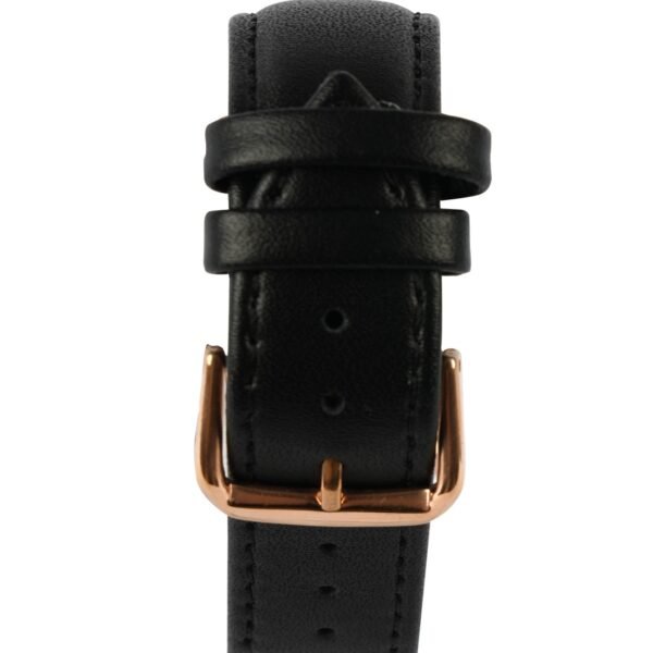 AFRA dazzler gents watch rose gold case white dial black leather, AF10301, 1-year warranty. - Image 2
