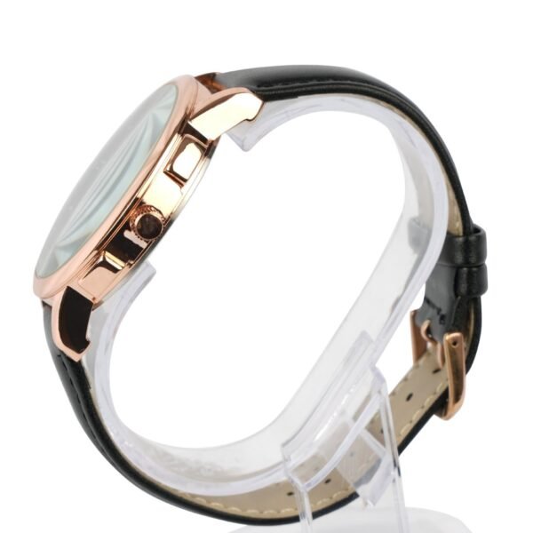AFRA DAZZLER GENTS WATCH ROSE GOLD CASE BLACK DIAL BLACK LEATHER - Image 3
