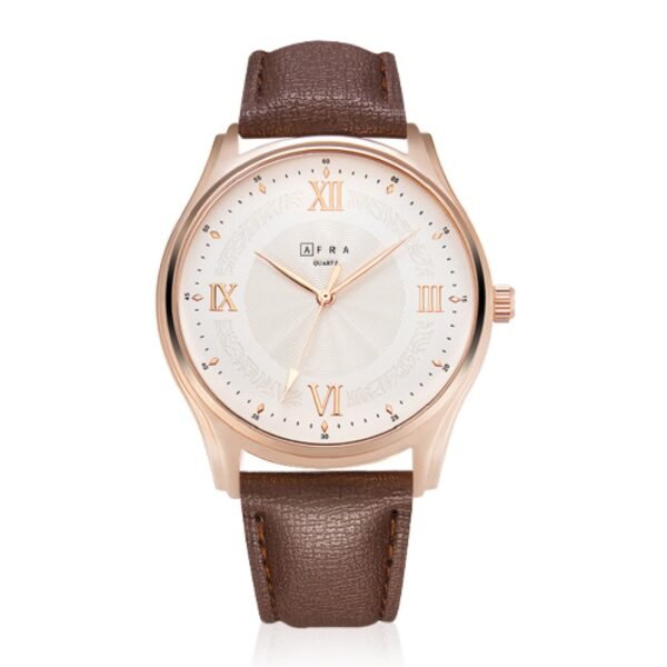 AFRA Maximus Gentleman?s Watch, Rose Gold Case, Leather Strap, Water Resistant 30m - Image 2