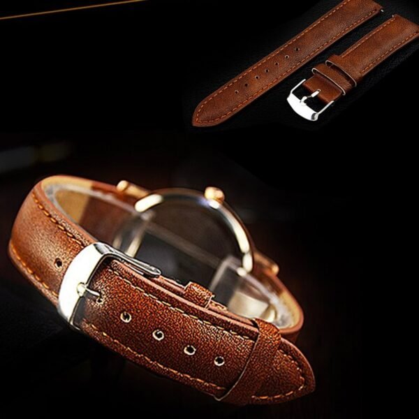 AFRA TRITON GENTS WATCH ROSE GOLD CASE WHITE DIAL BROWN LEATHER - Image 2