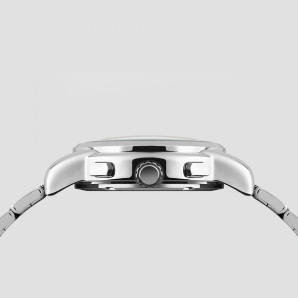 AFRA MOONSTONE GENTS WATCH SILVER CASE BLUE DIAL SILVER BRACELET - Image 2