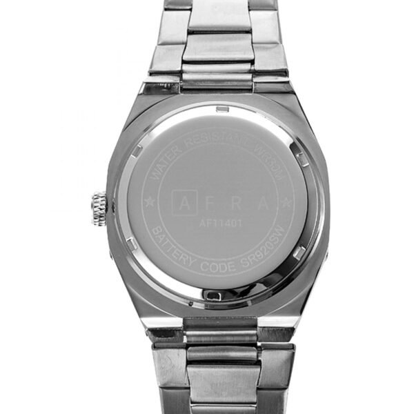 AFRA OCTAVIAN GENTS WATCH SILVER CASE WHITE DIAL SILVER BRACELET - Image 2