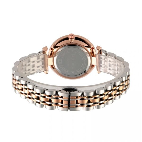 AFRA Luna Lady?s Watch, Silver Metal Alloy Case, Mop Dial, Silver Bracelet Strap With Latch, Water Resistant 30m - Image 2