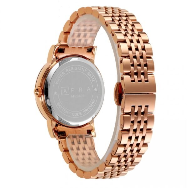 AFRA CALLA LADIES WATCH ROSE GOLD CASE WHITE MOP DIAL ROSEGOLD BRACELET - Image 4