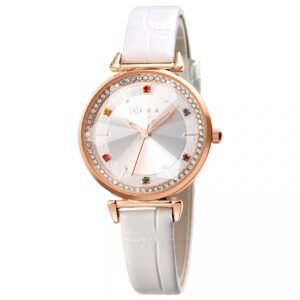 AFRA GEMMA LADIES WATCH ROSE GOLD CASE WHITE DIAL WHITE LEATHER