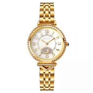 AFRA SELENE LADIES WATCH GOLD CASE WHITE DIAL GOLD BRACELET