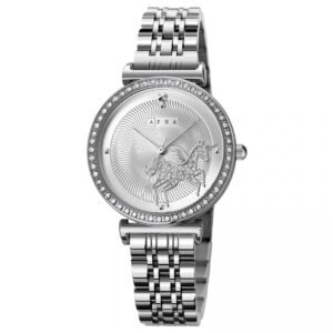 AFRA Keren Lady?s Watch, Silver Metal Alloy Case, Silver Bracelet Strap, Water Resistant 30m, MODEL:AF21001, 1-Year Warranty