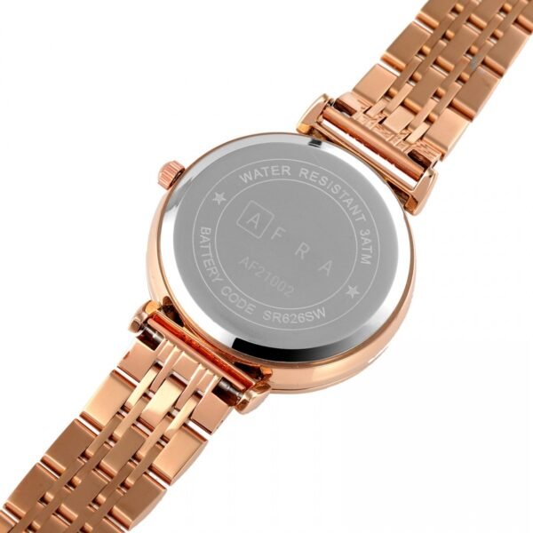 AFRA KEREN LADIES WATCH ROSE GOLD CASE SILVER DIAL ROSEGOLD BRACELET - Image 3