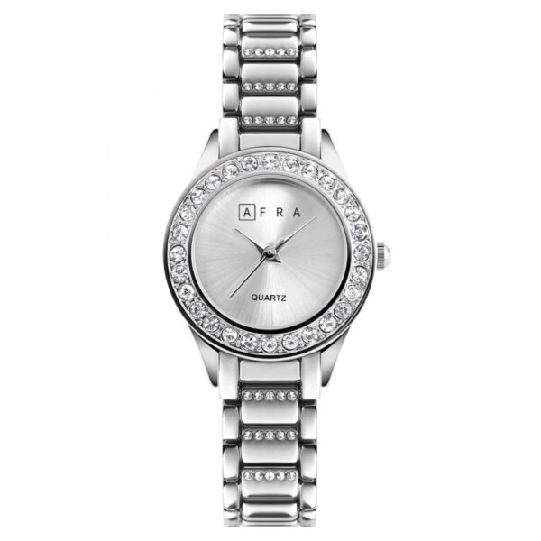 AFRA SHEIN LADIES WATCH SILVER CASE SILVER DIAL SILVER BRACELET