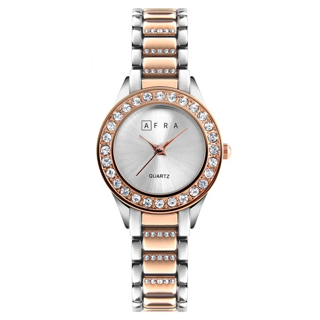 AFRA Shein Ladies Watch | Rose Gold/Silver Case | Silver Dial | Two-Tone Bracelet | AF21103