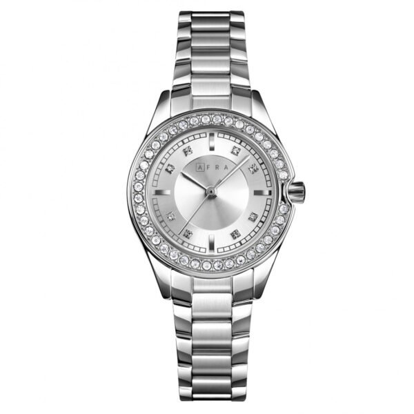AFRA CELESTE LADIES WATCH SILVER CASE SILVER DIAL SILVER BRACELET