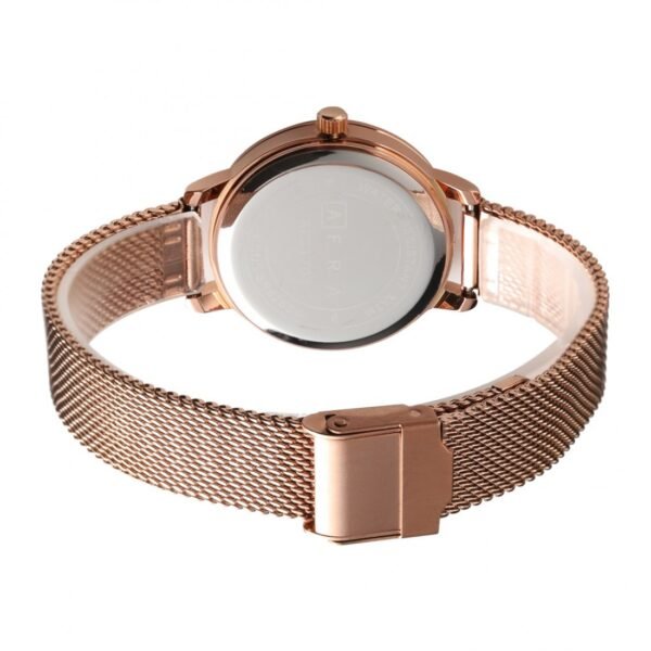 AFRA PEARLESCENT LADIES WATCH ROSE GOLD CASE BLUE DIAL ROSEGOLD MESH BRACELET - Image 3