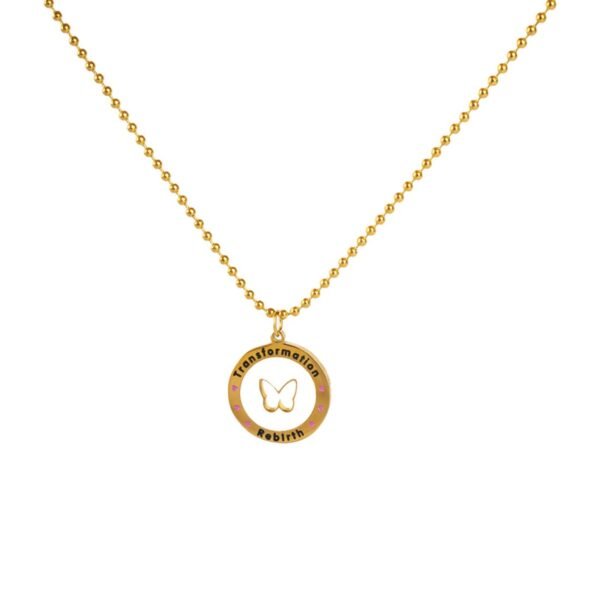 AFRA JEW Elegante gold necklace crafted from stainless steel with a timeless minimalist design. - Image 4