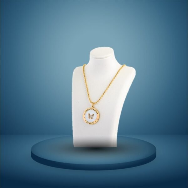AFRA JEW Elegante gold necklace crafted from stainless steel with a timeless minimalist design. - Image 3