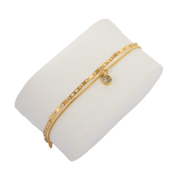 AFRA JEW Trinket Anklet | Gold Stainless Steel | Elegant Minimal Chain | AFJ24002A