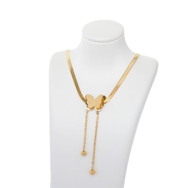 AFRA JEW Jewel Necklace | Gold Stainless Steel | Elegant Sparkle Accent | AFJ40001N - Image 6
