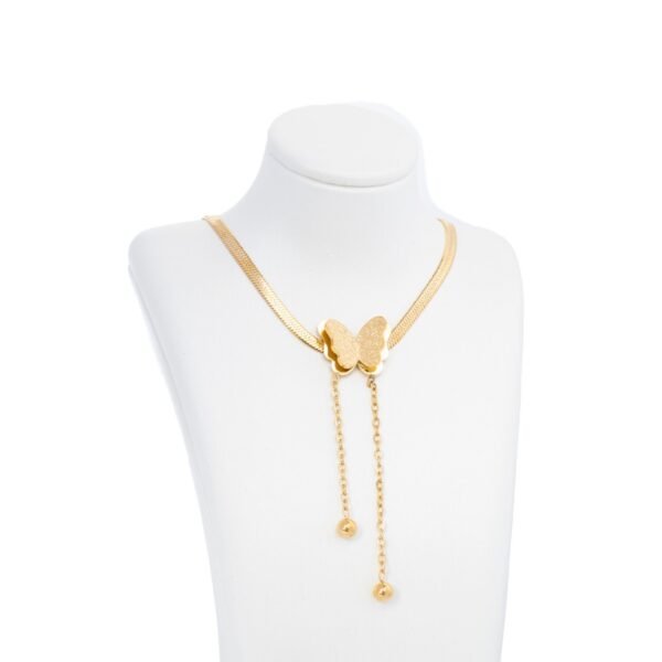 AFRA JEW Jewel Necklace | Gold Stainless Steel | Elegant Sparkle Accent | AFJ40001N - Image 5
