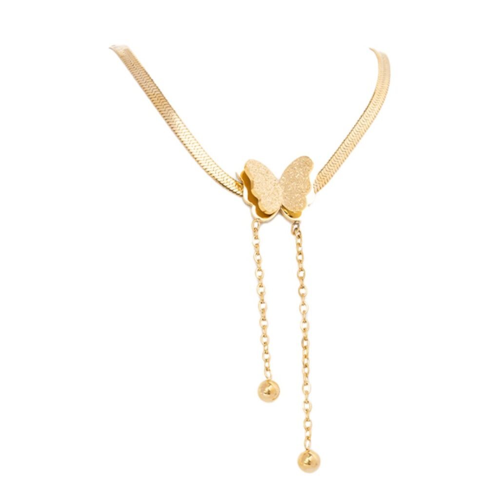 AFRA JEW Jewel Necklace | Gold Stainless Steel | Elegant Sparkle Accent | AFJ50002N