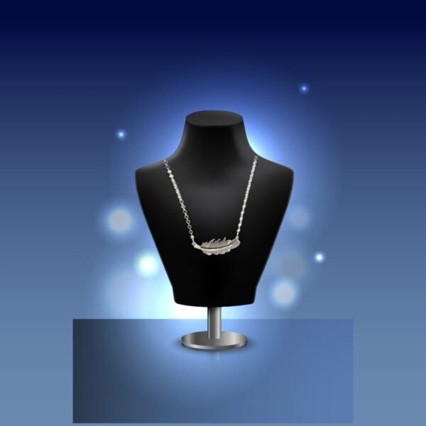 AFRA JEW Palmette Necklace | Silver Stainless Steel | Elegant Leaf Charm | AFJ80001N - Image 4