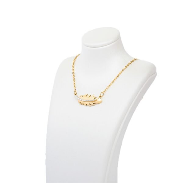 AFRA JEW PALMETTE GOLD STAINLESS STEEL NECKLACE - Image 2
