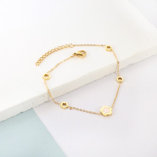 AFRA JEW Clover Bracelet | Gold Stainless Steel | Symbol of Luck & Elegance | AFJ16003B - Image 2