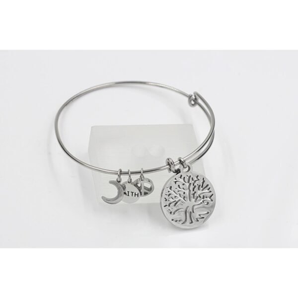 AFRA JEW Charm Bracelet | Silver Stainless Steel | Unisex Anti-Tarnish Wristwear | AFJ29001B - Image 2
