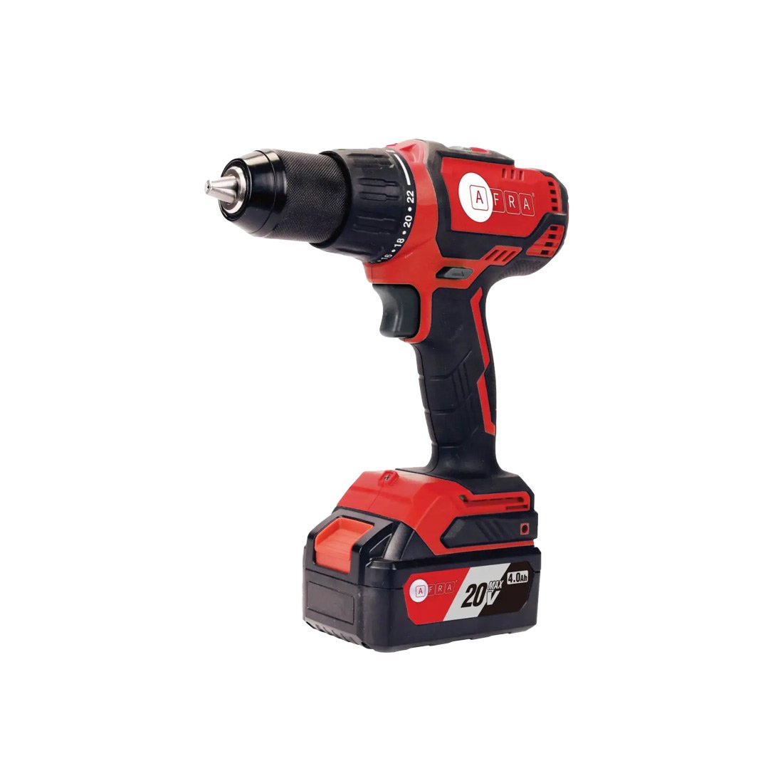 AFRA Cordless Brushless Driver/Hammer Drill, 20V MAX 13MM, 550-2000r/Min No-Load Speed, 60N.M Torque, 22+2 Torque Settings, Mechanical 2-Speed Gear, AFT-13-20CDRD, 1-Year Warranty