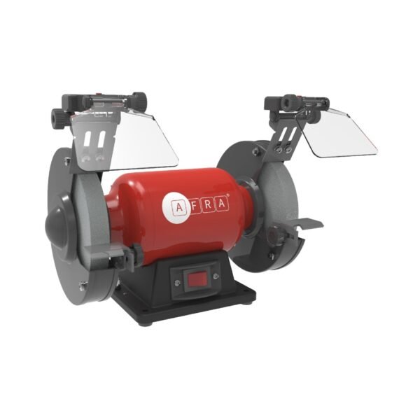 AFRA " Bench Grinder, 150x20mm, 400W, 2980RPM Silent Induction Motors With Ball Bearing, Adjustable Eye Shield and Spark Deflector, LED Light With Independent Switch, AFT-20-150BGRD, 1-Year Warranty
