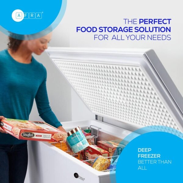 AFRA Chest Freezer, 200L Gross Capacity, White, Energy Saving, Low Noise, ESMA Approved, AF-2000CFWT, 2 Years Warranty - Image 4