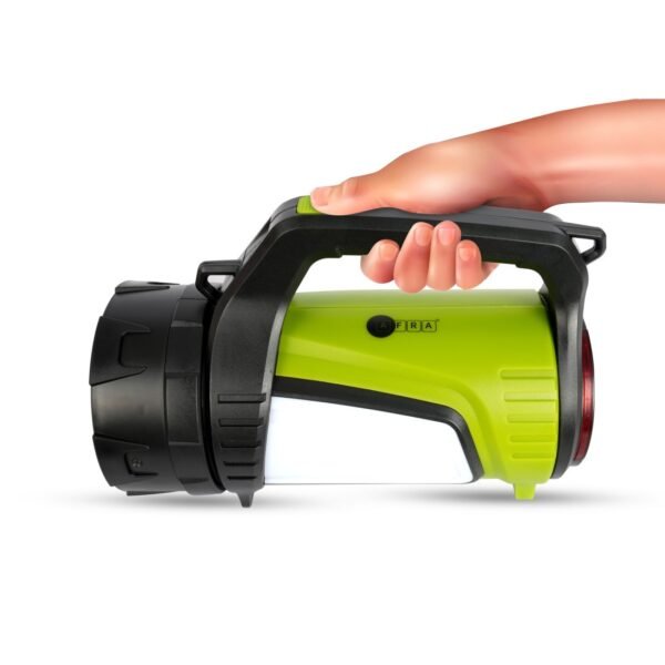 AFRA Handheld LED Emergency Searchlight, 3 Modes, 10W Main Light, 3W Side Light, 1000 Lumens, 500m Range, 6000mAh Rechargeable Li-ion Battery, USB Charging Port, IP66 AF-0512BTPL, 1 Year Warranty - Image 4