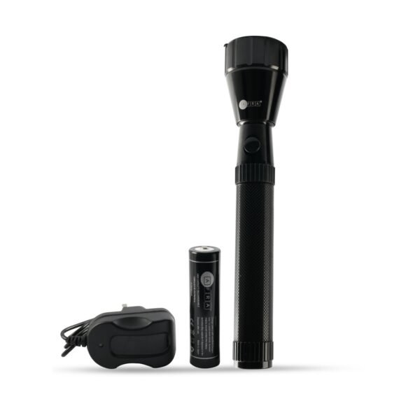 AFRA LED Flashlight, 5W, Rechargeable Battery 1500MAH, Waterproof, Shock and Corrosion Resistant, Compact Design, With AC Adapter, 3 Years Warranty - Image 4