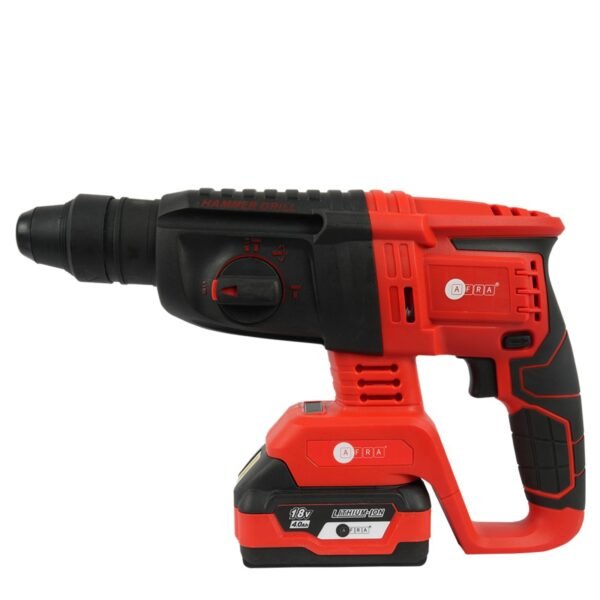 AFRA Cordless Rotary Hammer - Model AFT-18RH-26CDRD | 26mm | 18V 4.0Ah Li-ion | Brushless | 5600 BPM - Image 4
