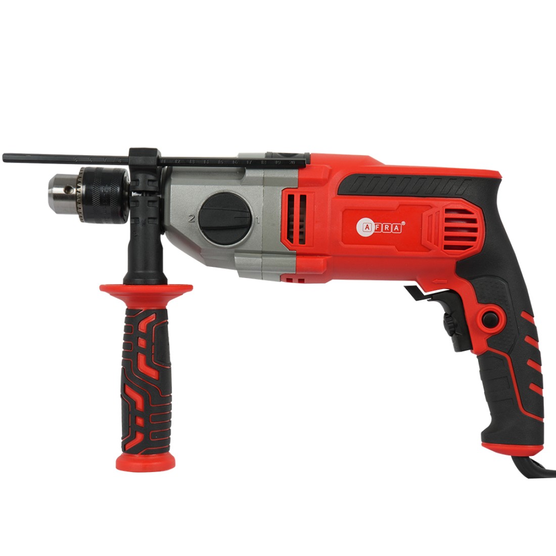 AFRA Impact Drill 13mm 1100W, ?13mm Drill Diameter, 220-240V, 1200-3100r/min Speed Range, Aluminum Head, Compact Design, Model AFT-11-13IDRD, 1-Year Warranty