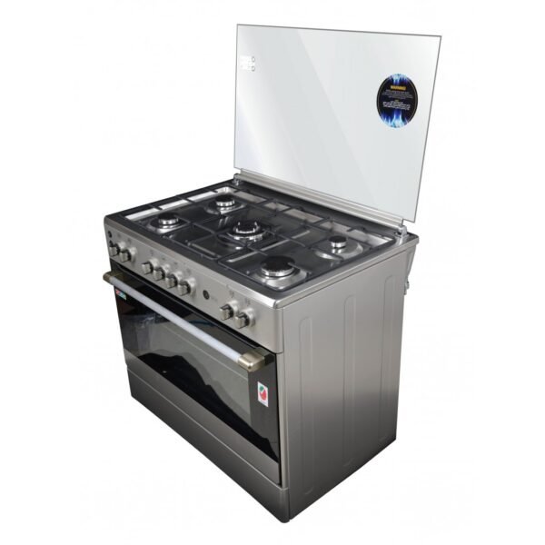 AFRA 90X60cm Free Standing Gas Oven, Stainless Steel, 5 Gas Burners, Mechanical Timer, Large Capacity Oven With Double Burners, G-MARK, ESMA, ROHS, and CB Certified, AF-90, 2 years warranty. - Image 4