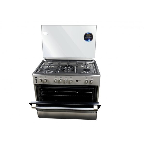 AFRA 90X60cm Free Standing Gas Oven, Stainless Steel, 5 Gas Burners, Mechanical Timer, Large Capacity Oven With Double Burners, G-MARK, ESMA, ROHS, and CB Certified, AF-90, 2 years warranty. - Image 3