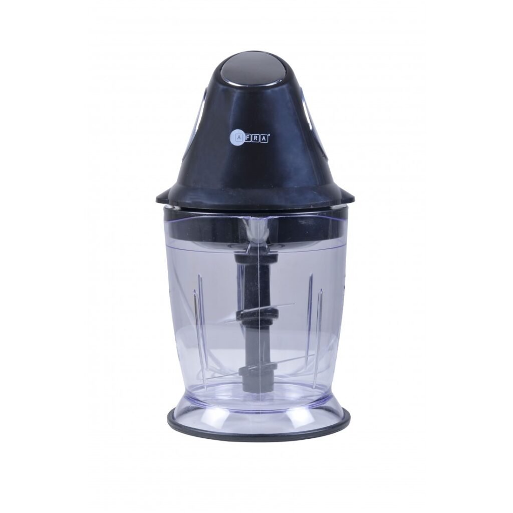 AFRA 500W Electric Chopper – 1.7L Capacity, Stainless Steel Blades, Black/Clear – AF-500CHBK