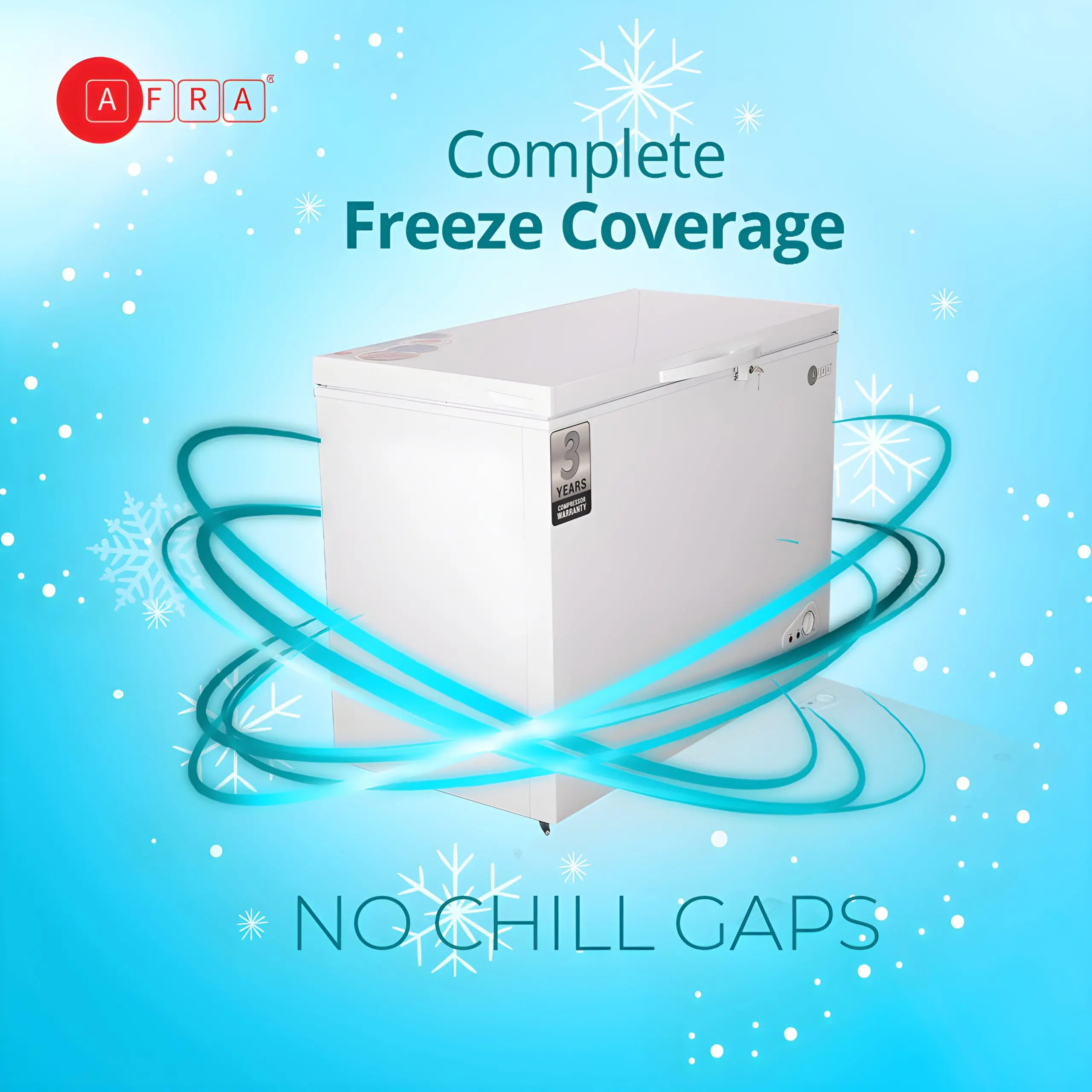 AFRA Chest Freezer 260L Low Noise, Defrost Function, ESMA Certified Model AF-2600CFWT - Image 4