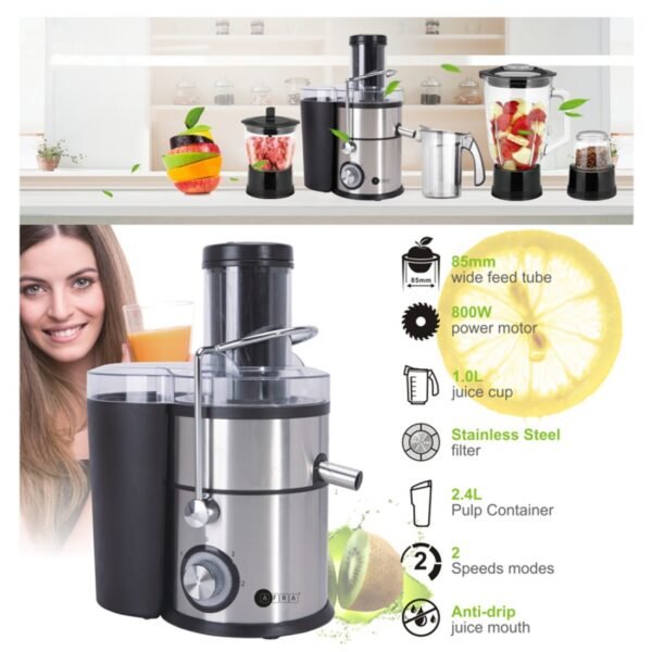 AFRA 4 in 1 Juicer, 2 Speed Settings, Pulse Function, 1.5 Litre Capacity, Glass Blender, With Meat Chopper & Grinder Jar, 5 Speed Settings, ESMA, RoHS, And CB Certified, AF-800JCBK, 2 Years Warranty - Image 11