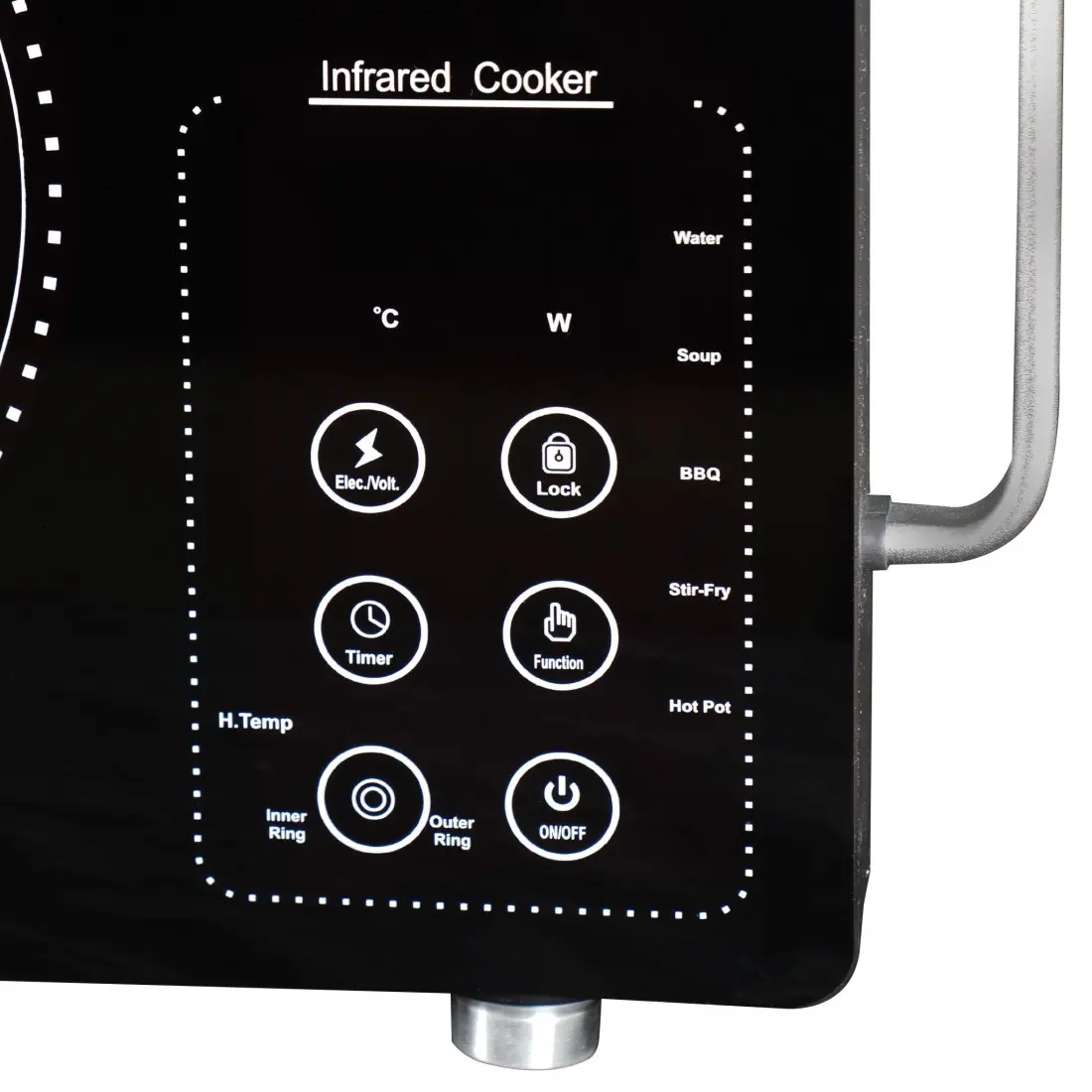 AFRA 2000W Infrared Cooktop – Single Burner, LED Display, Crystal Plate – AF-2000ICBK - Image 8