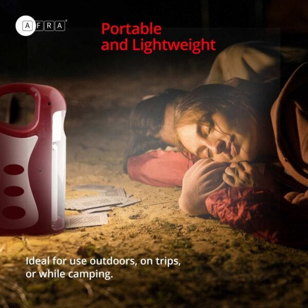 AFRA Rechargeable Lantern, 10 Watts, White, Plastic Body, Solar Charging Port, 10W & 220-240V / 50-60Hz, 24 super bright LEDs, back-up mobile charger, ESMA, AF-2403RLNM, 2 Year Warranty - Image 6