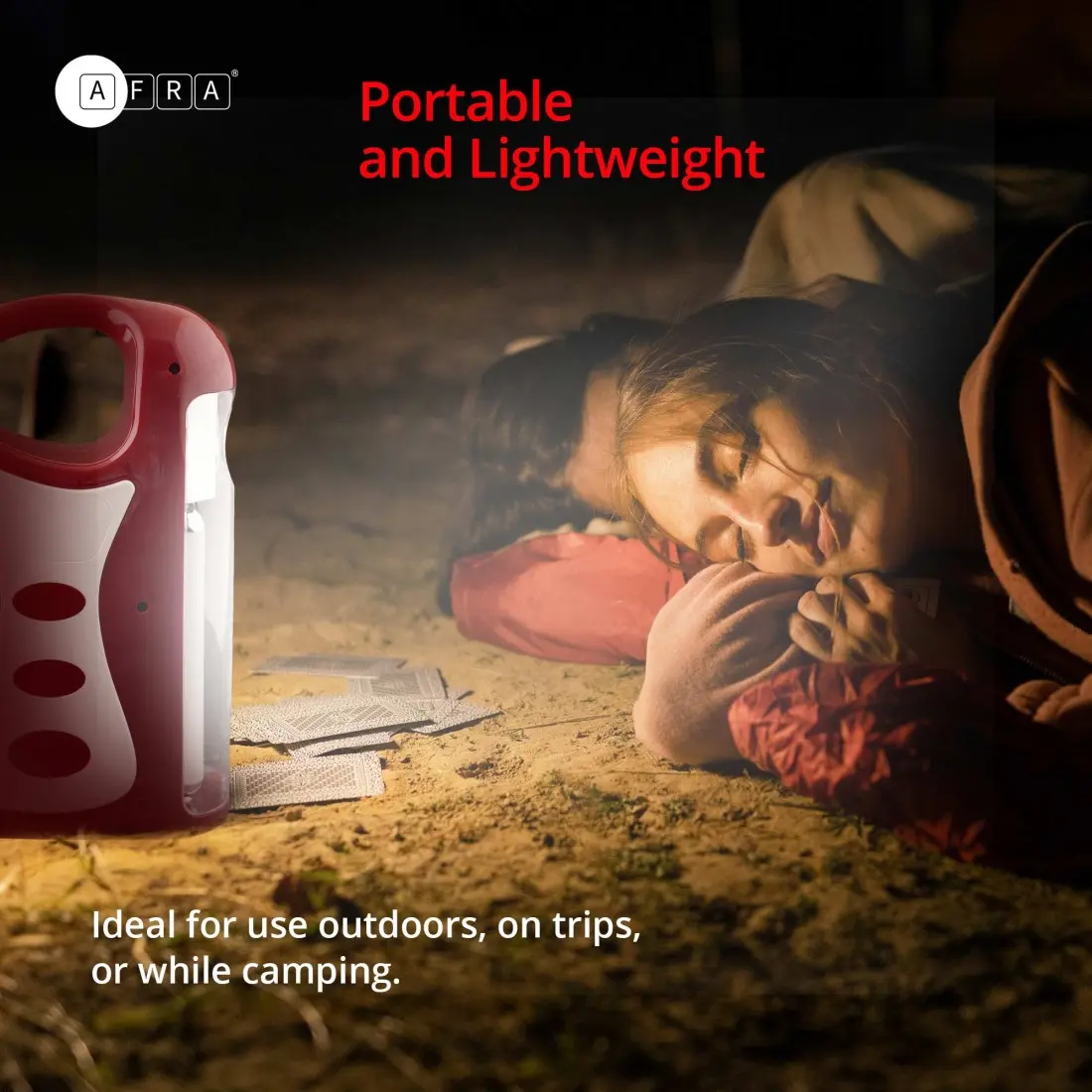 AFRA Rechargeable Lantern | 10W | Solar & AC Charging | 24 LEDs | Mobile Charger | AF-2403RLNM - Image 6