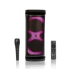 120W party speaker with karaoke mic and LED lights