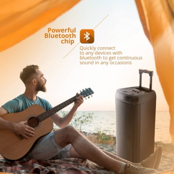 AFRA Trolley Speaker, 60 Watts, 6.5kg, Black, 4000Ma Battery, Dual Speakers, True Wireless Stereo, AF-60TSBK, 2 Years Warranty - Image 3
