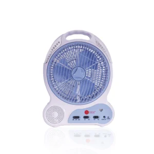 AFRA Rechargeable LED Fan 16W, White, Plastic Body, Solar Charging Port – AF-0920RFNS, 2Y Warranty