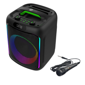 AFRA Bluetooth Speaker, 30 Watts, Black, Plastic Body, Ultra Bass, 7.4V/3000mAh Rechargeable Battery, RGB Lighting, AF-0030BSBK, 2 Years Warranty