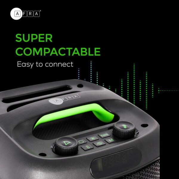 AFRA Bluetooth Speaker, 30 Watts, Black, Plastic Body, Ultra Bass, 7.4V/3000mAh Rechargeable Battery, RGB Lighting, AF-0030BSBK, 2 Years Warranty - Image 6