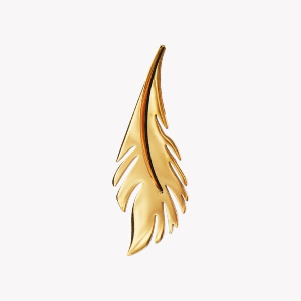 AFRA JEW PALMETTE GOLD STAINLESS STEEL EARRING - Image 3